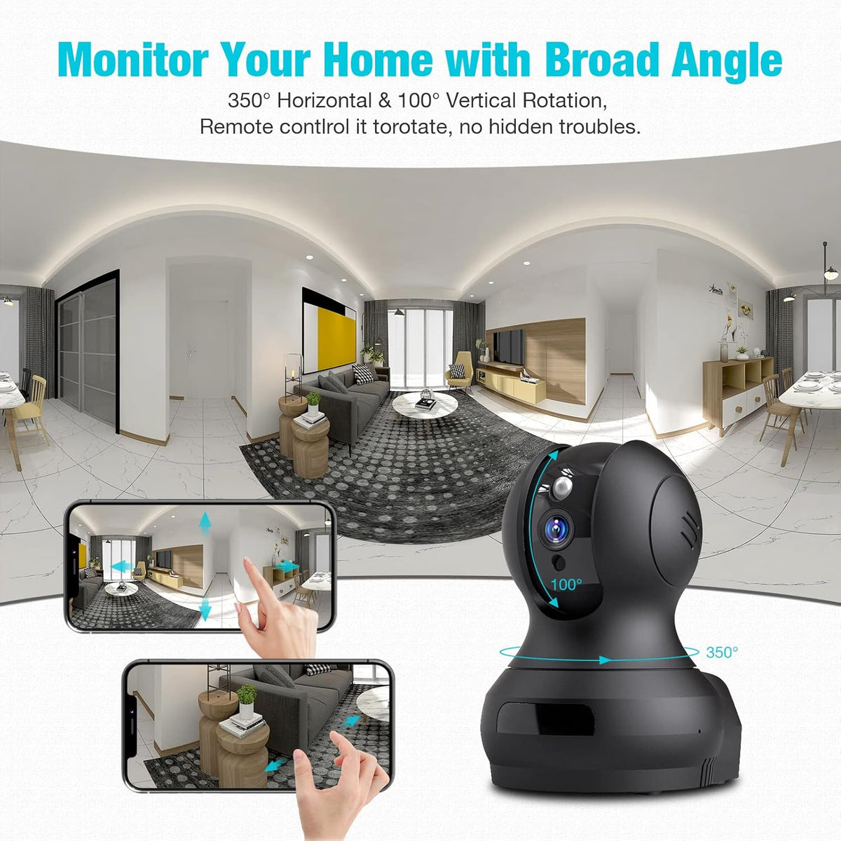 2K Indoor Pet Camera with Phone APP, Pack of 2 S71566