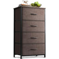 Dark Grey 4 Drawer Fabric Dresser with Wood Top F550