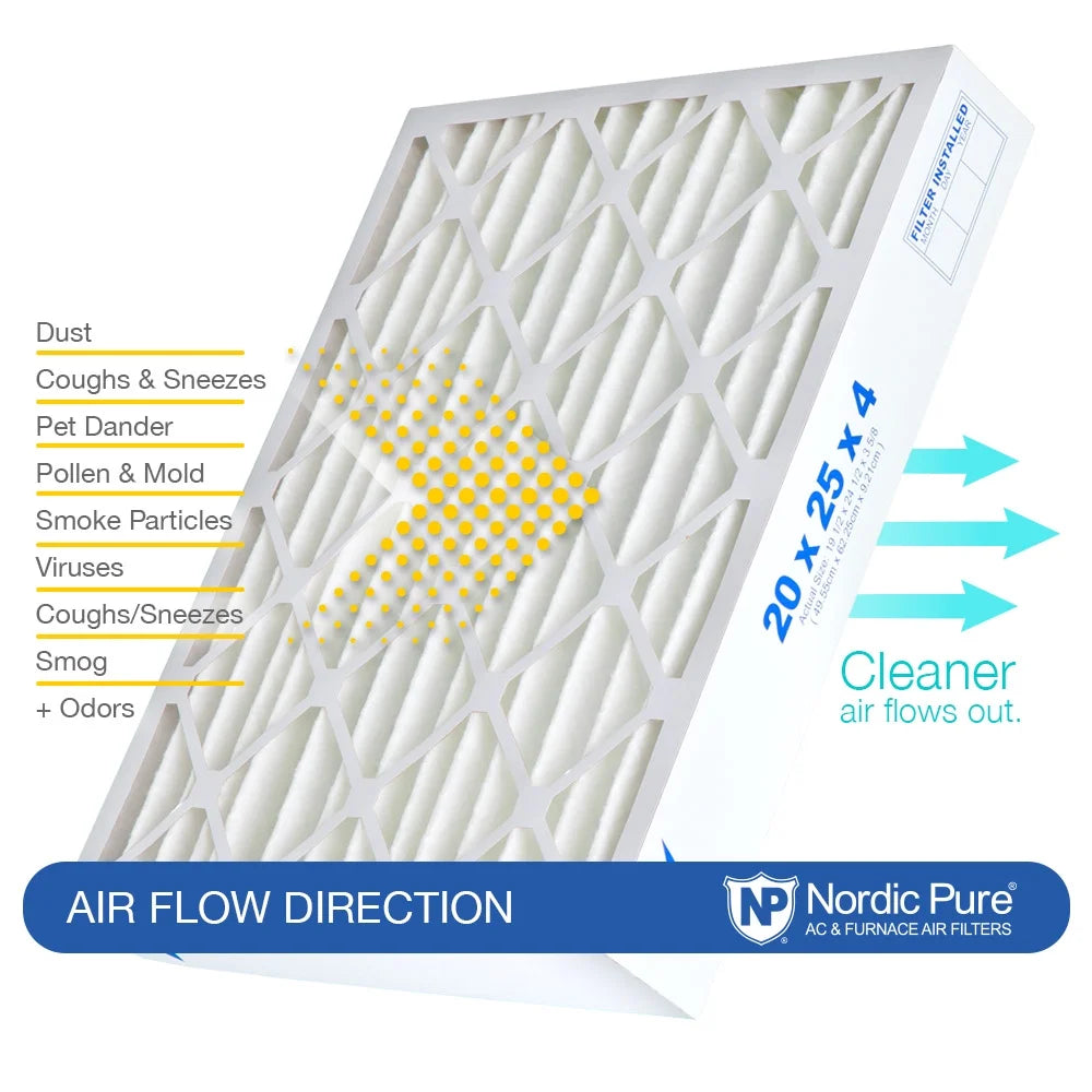 20x20x4 Pleated Air Filters MERV 15 Carbon 1 Pack L6258
