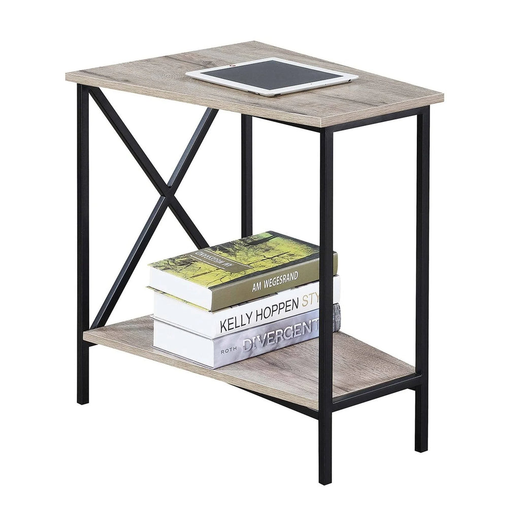 White Wedge End Table W92518