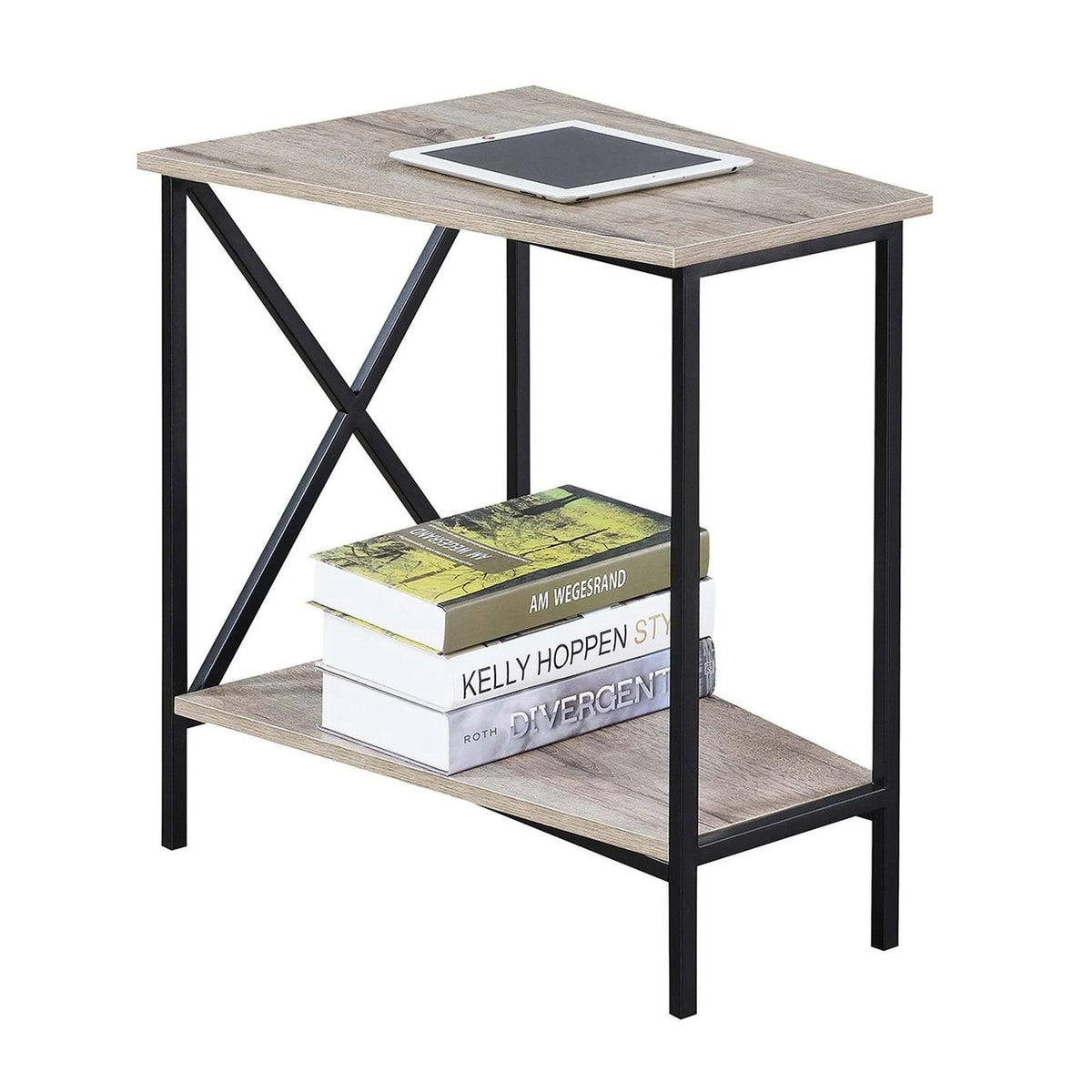 White Wedge End Table W92518