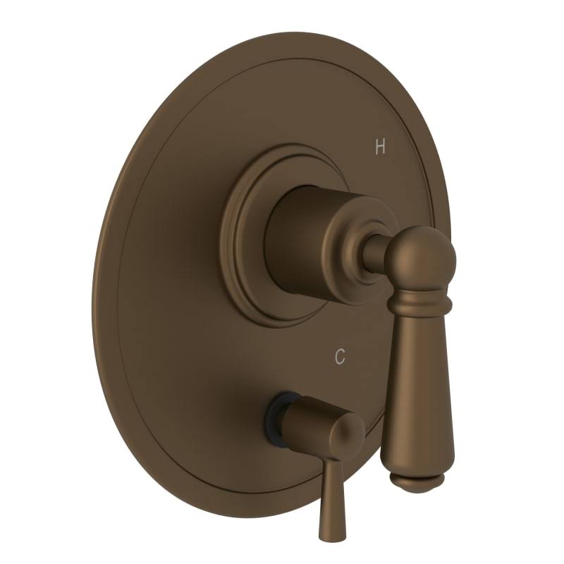 English Bronze Pressure Balance Trim with Diverter with Lever Handles F719