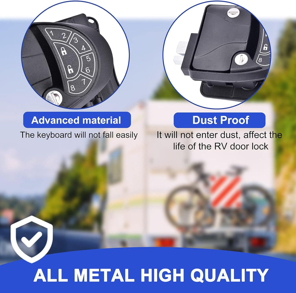 RV Keyless Entry Door Lock with Backlit Keypad and 2 Key Fobs O9325