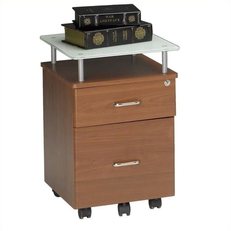 Anthracite Locking Box/File Pedestal with Black Glass R836927