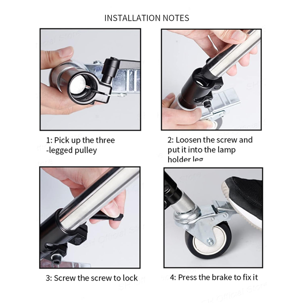 3PCS Swivel Caster Wheels Set All Metal Rubber Wheels R9770