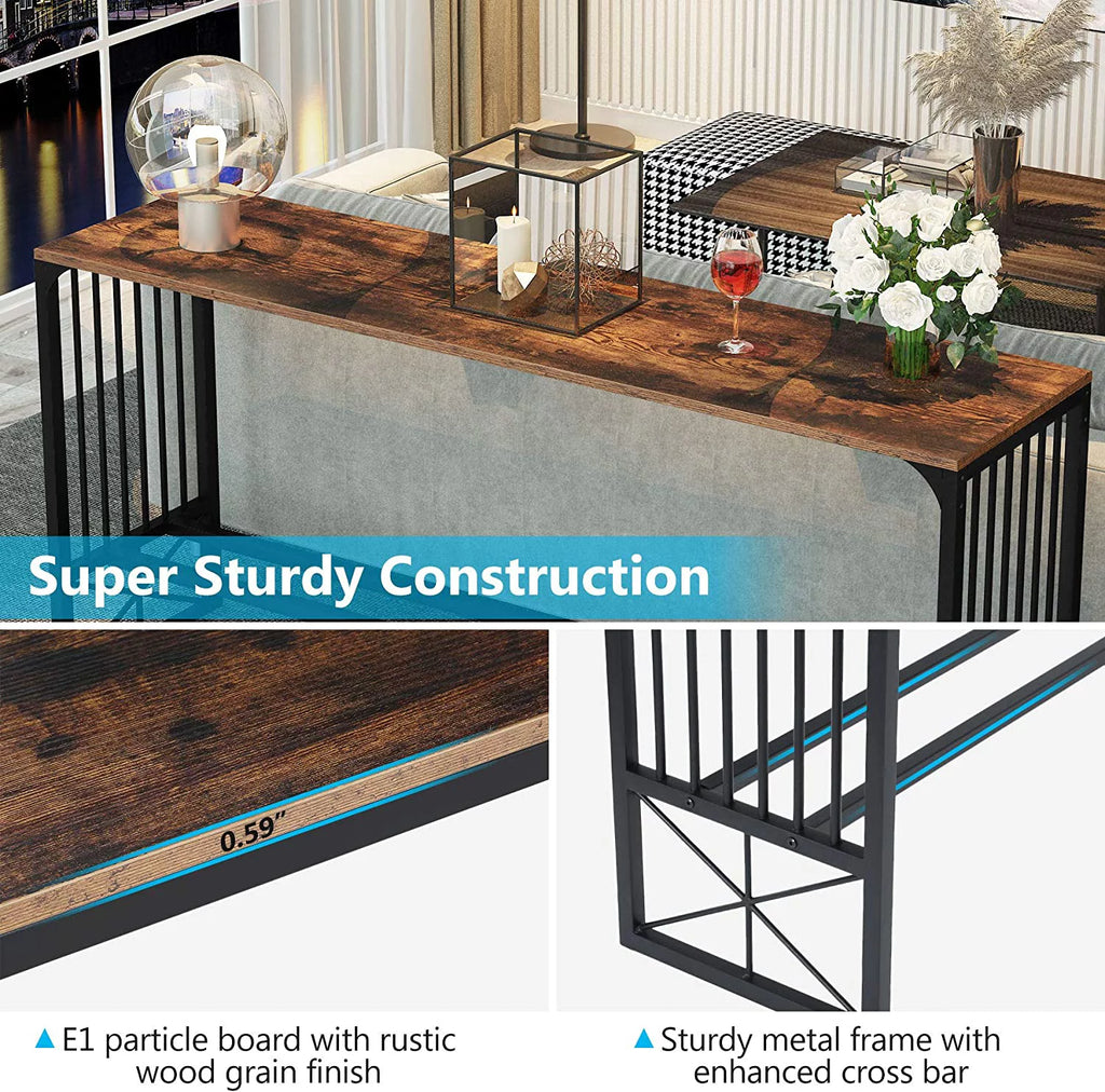 70.9 inch Sofa Console Table Rustic Brown R250