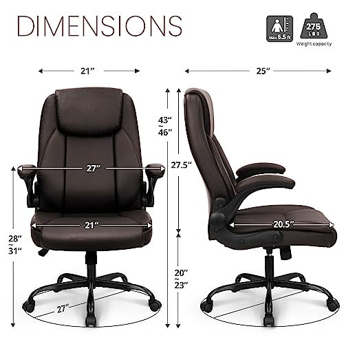 Ergonomic High Back Office Chair with Flip-up Arms J668551