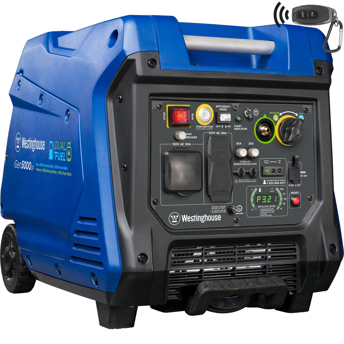 5000 Peak Watt Dual Fuel Portable Inverter Generator T53581
