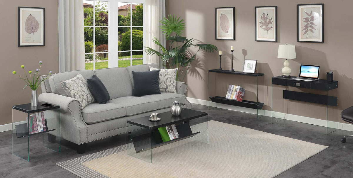 Black Coffee Table with Shelf F177