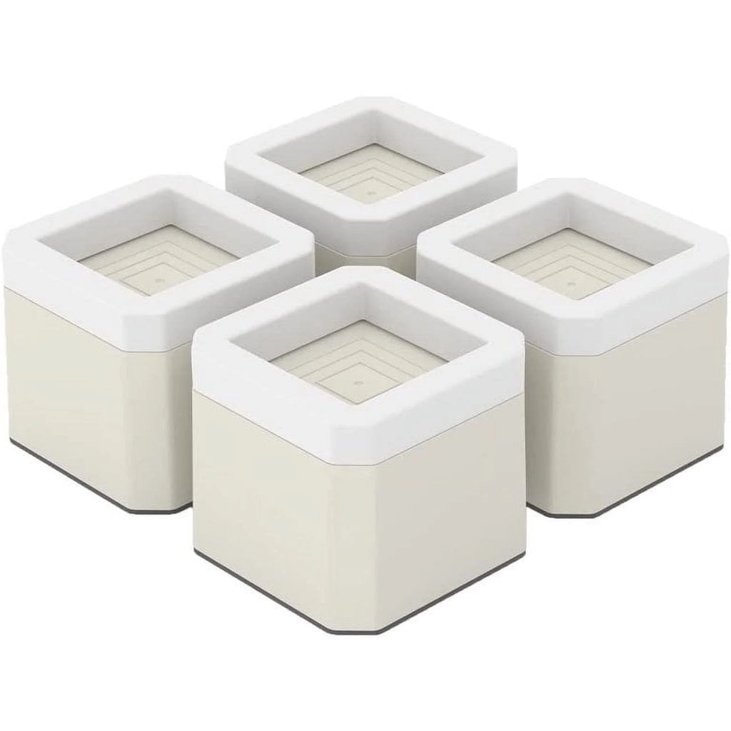 4 Inch Square Non-Slip Furniture Risers 4 Pack Beige S9047