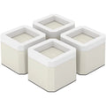 4 Inch Square Non-Slip Furniture Risers 4 Pack Beige S9047