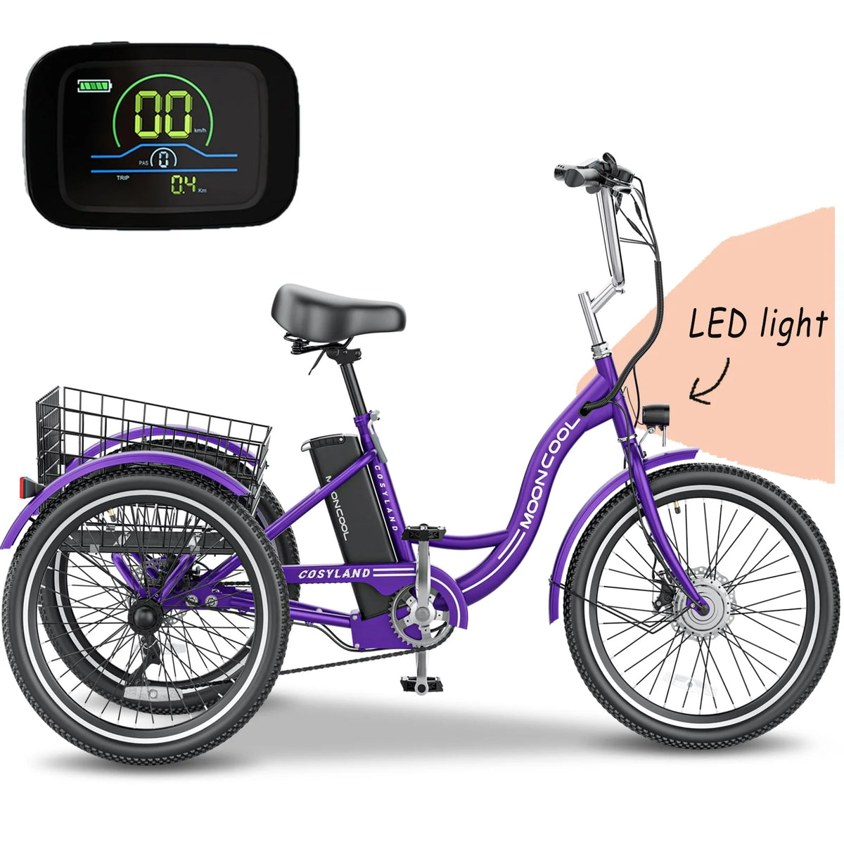 Electric Tricycle with Removable Lithium Battery U5686