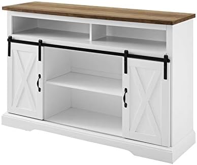 Rustic Oak Wood TV Stand Storage Cabinet B319
