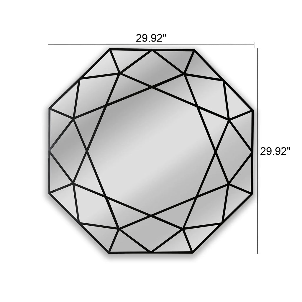 Black Octagon Framed Wall Mirror V32997