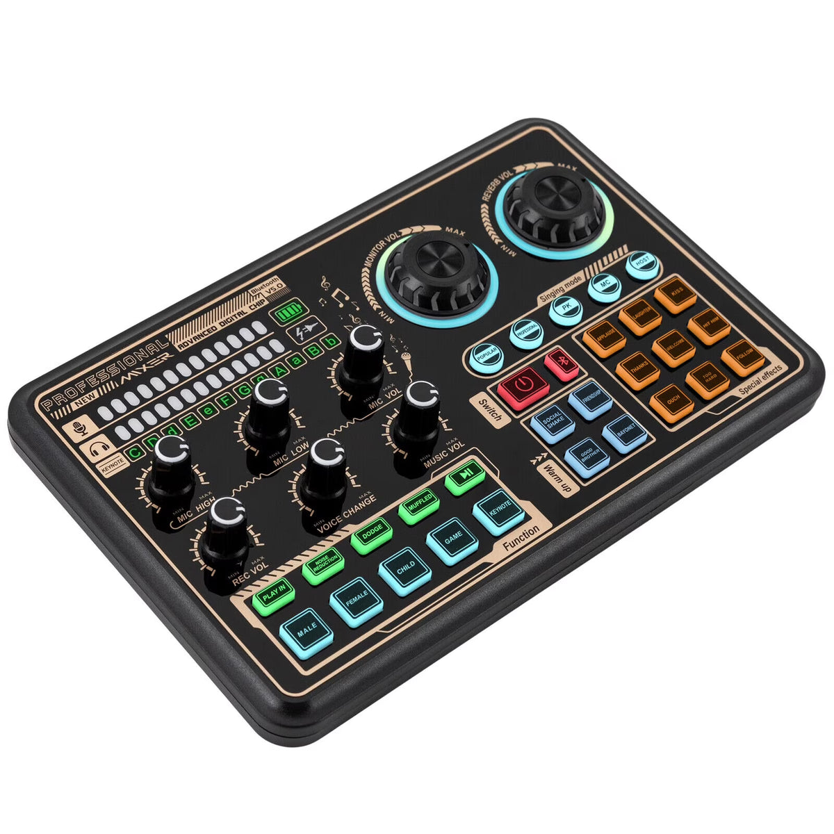 Audio Mixer with Voice Changer and LED Lights D72004