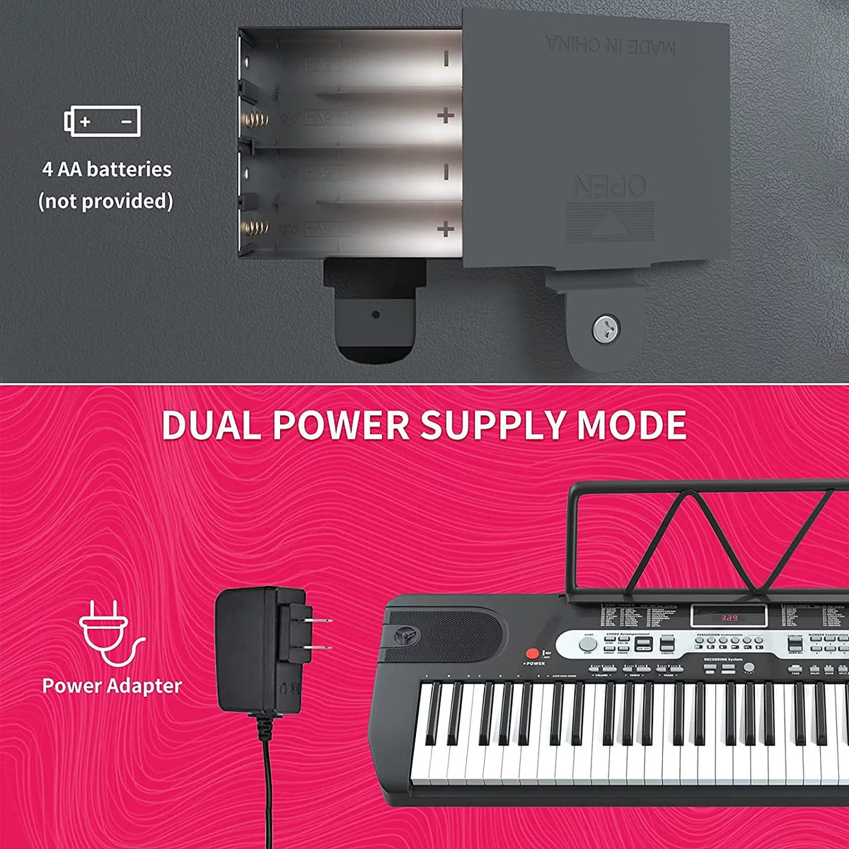 61 Key Portable Electric Keyboard with Microphone P50609