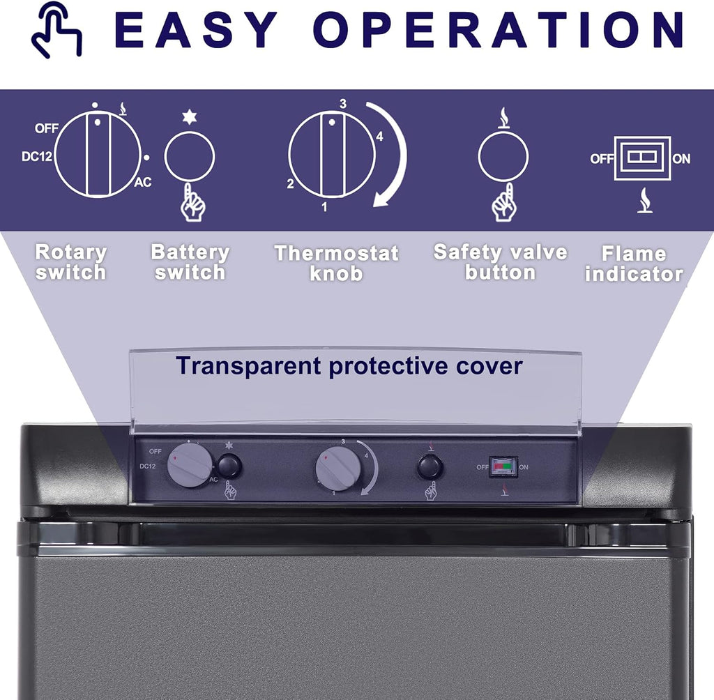 Black Propane Refrigerator 3 Way 1.4 Cu.Ft N3225