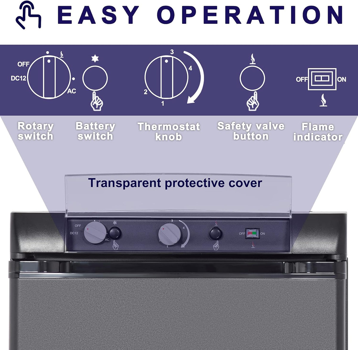 Black Propane Refrigerator 3 Way 1.4 Cu.Ft N3225