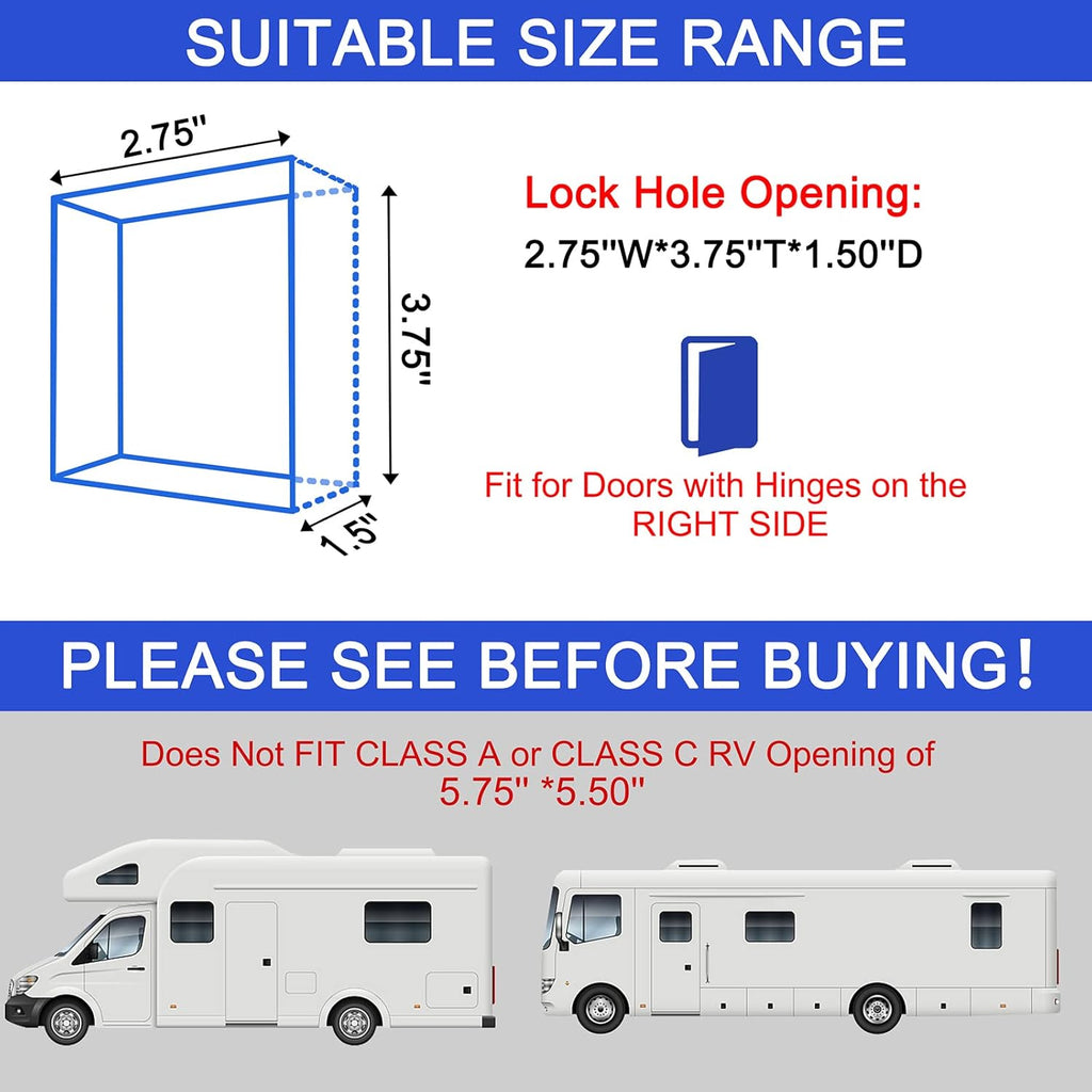 RV Keyless Entry Door Lock with Backlit Keypad and 2 Key Fobs O9325