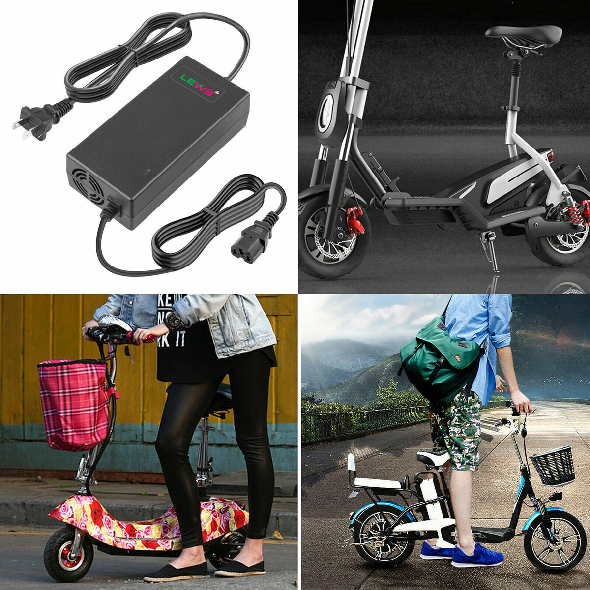 67.2V 2A T Plug Charger for 60V Li-ion Battery Electric Scooter E-bike Bicycle R643288