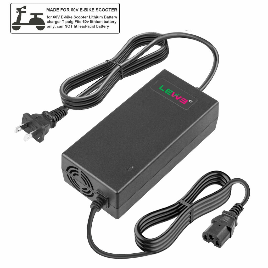 67.2V 2A T Plug Charger for 60V Li-ion Battery Electric Scooter E-bike Bicycle R643288