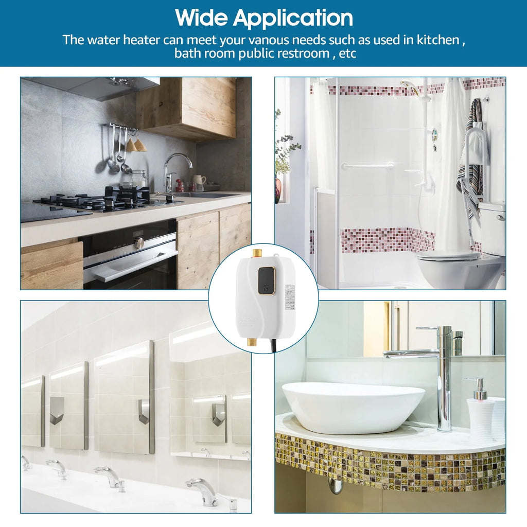 3000W Mini Electric Tankless Instant Water Heater X5379