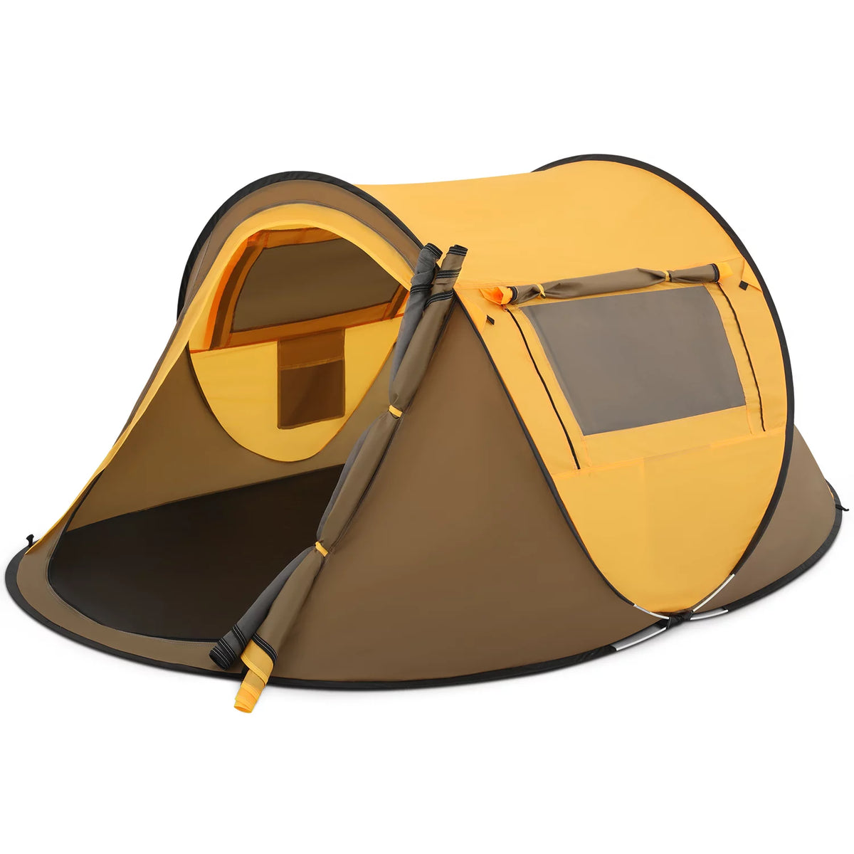 Yellow 3 Person Pop Up Tent with Carry Bag D234