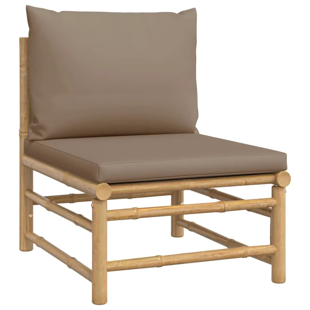 Bamboo Patio Sofa with Taupe Cushions M168
