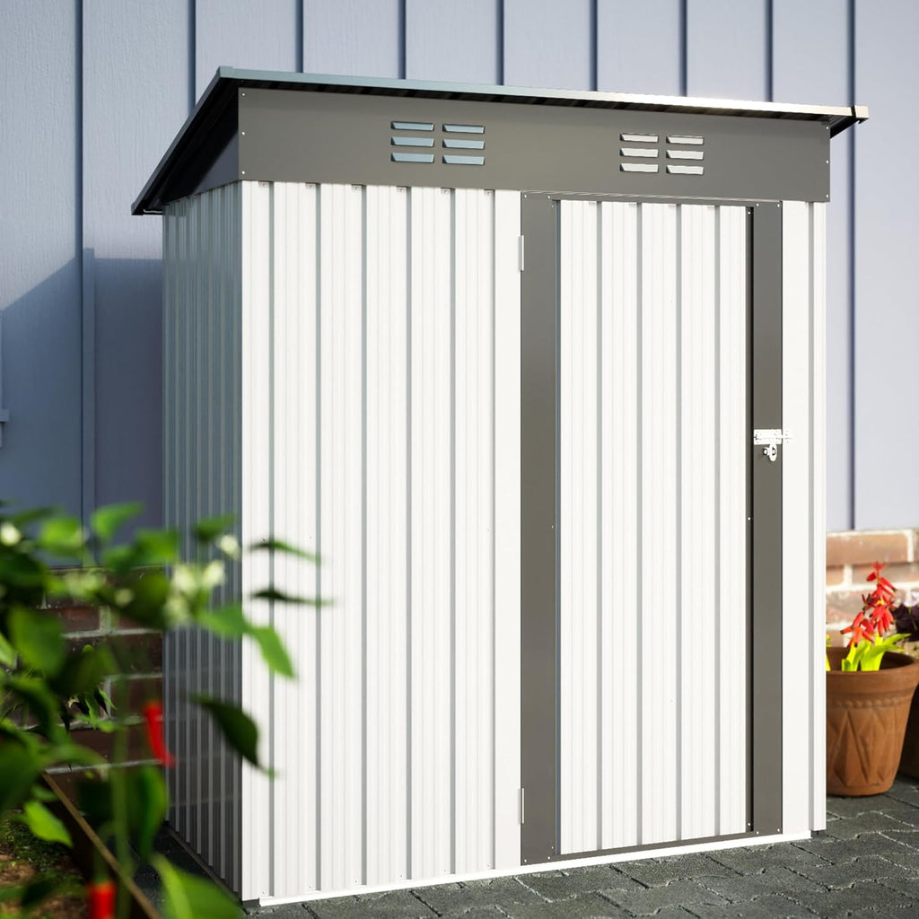 Metal Storage Shed 5x3 FT with Lockable Doors S68834