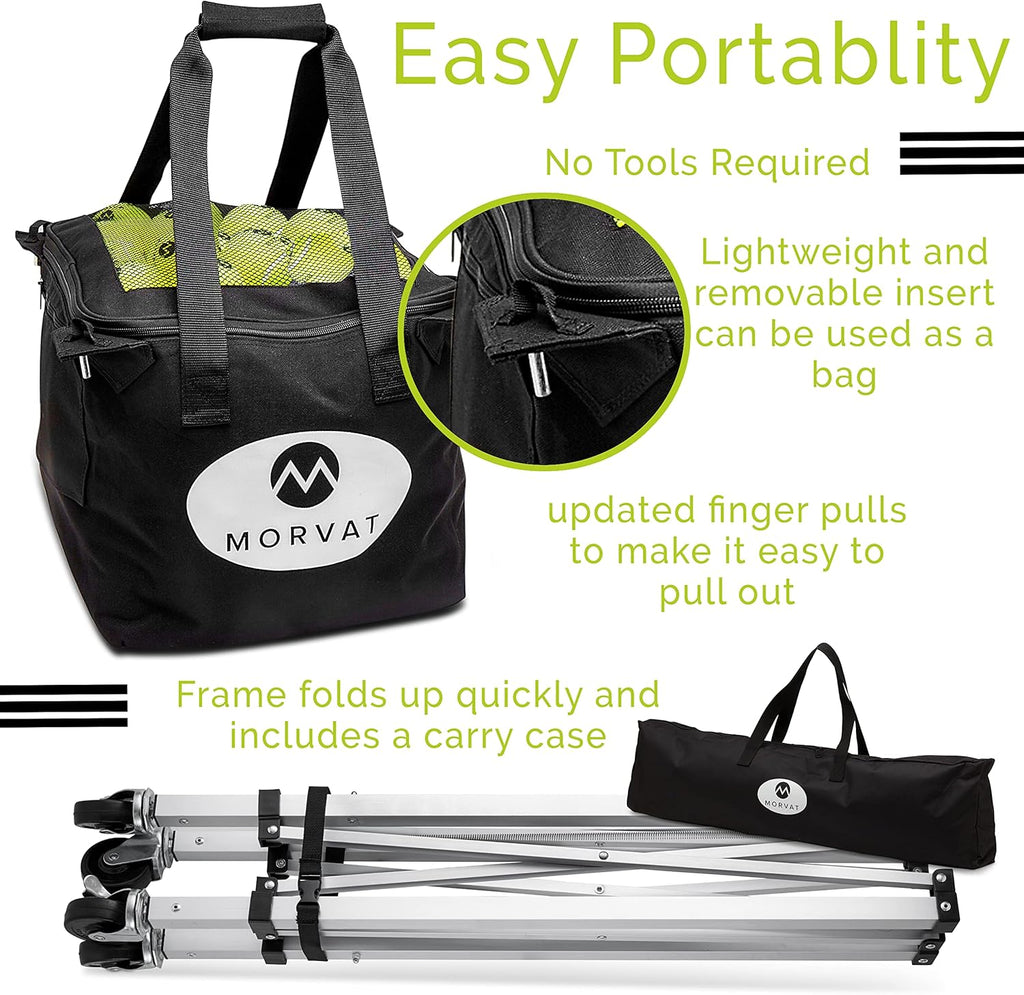 Tennis Ball Cart Holds 150 Balls with Carry Bag I36371