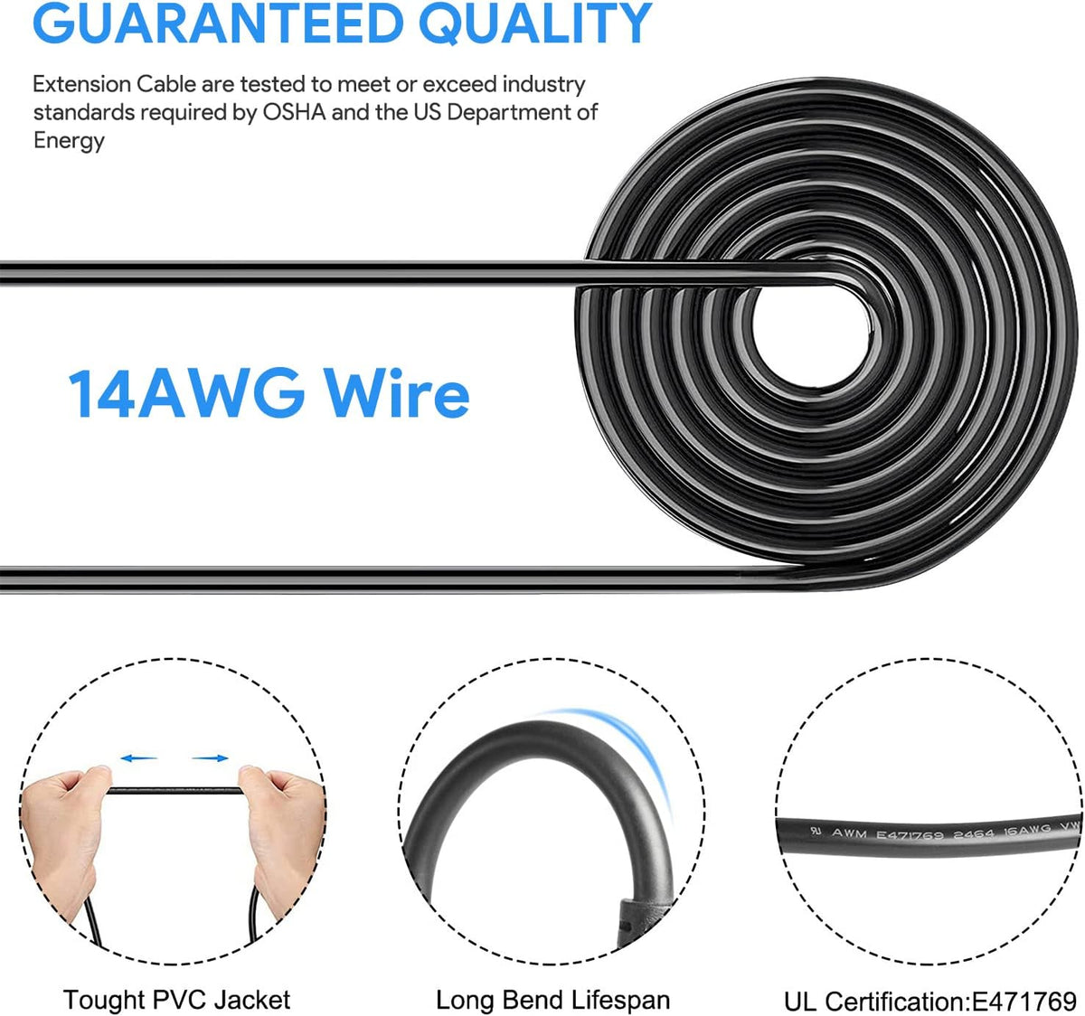 Extension Cable 10FT 3M DC 8.0mm Connector B603