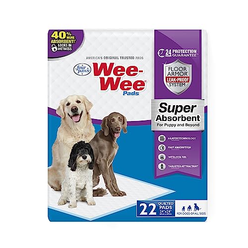 Super Absorbent Unscented Quilted Pee Pads, 24" x 24" (22 Count) Z640