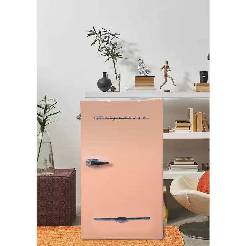 Coral Pink Retro Mini Fridge P724393