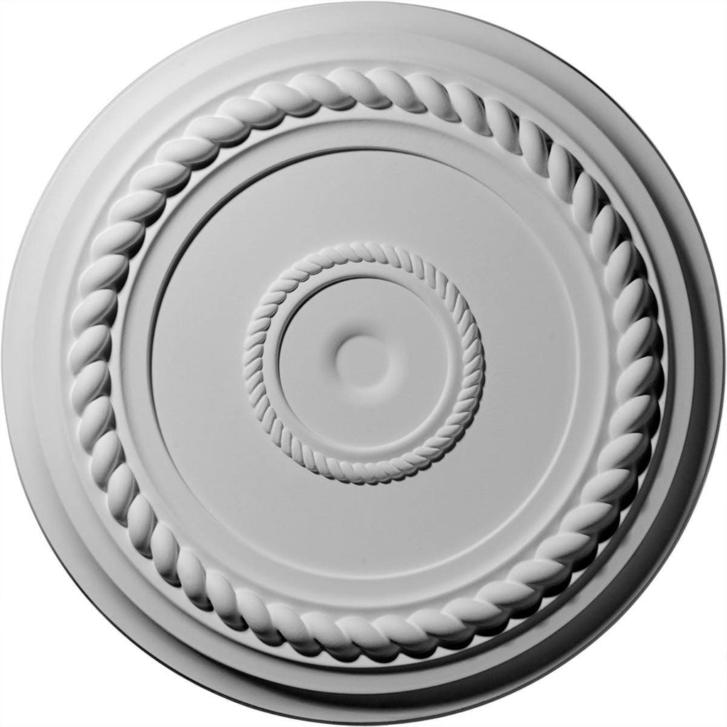 19 5/8x22OD x 1 1/2x22P Rope Ceiling Medallion, Hand-Painted Rust I373967