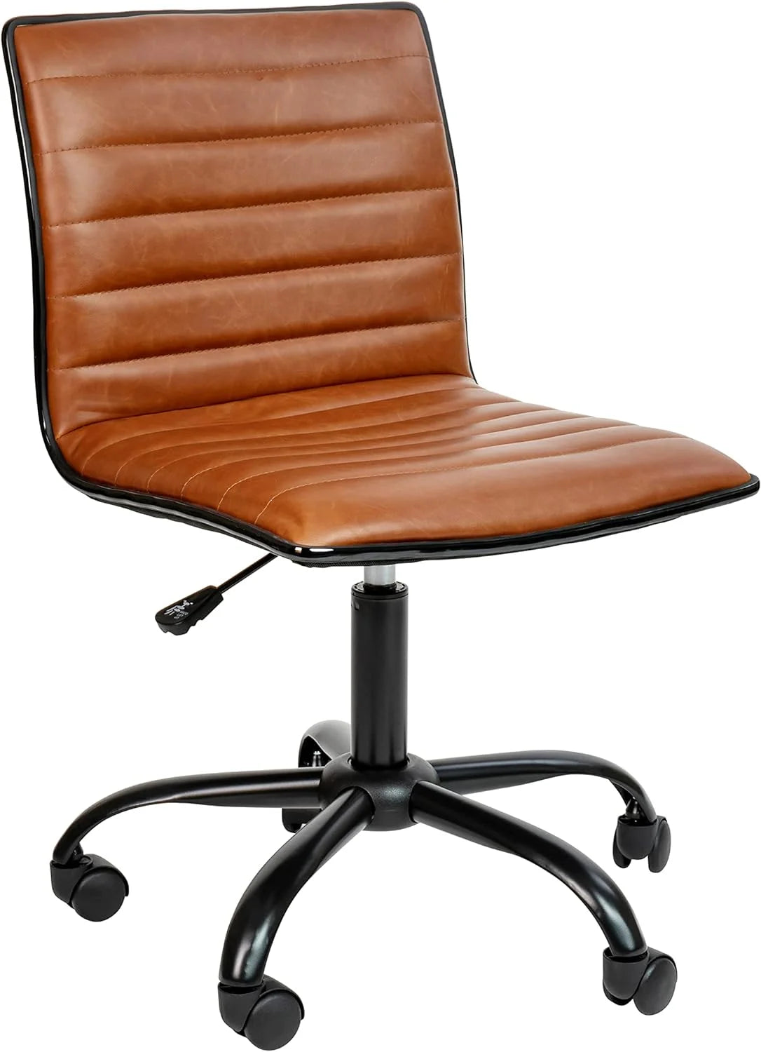 Brown Ribbed Swivel Office Chair S355