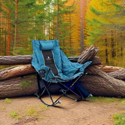 Oversized Padded Rocking Camping Chair with Carry Bag W20385