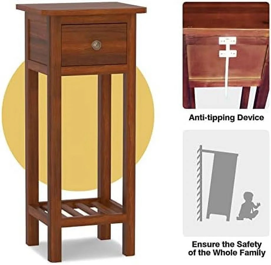 Narrow End Table Set of 2 with Drawer X4850