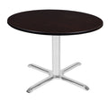 48x22 Round X-Base Table Mocha Walnut Chrome I324