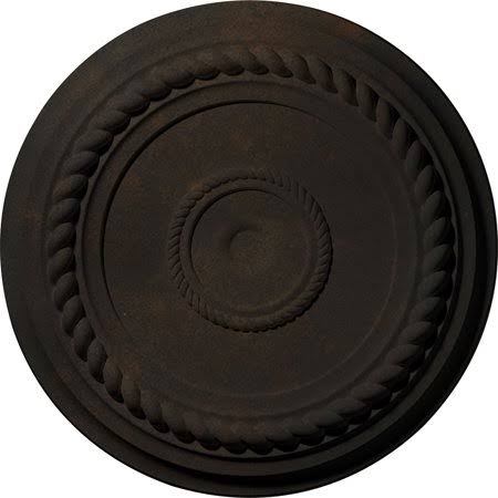 19 5/8x22OD x 1 1/2x22P Rope Ceiling Medallion, Hand-Painted Rust I373967