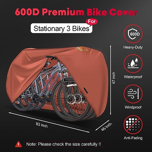 Bike Cover for 2 Bikes, Waterproof Heavy Duty 600D Bicycle Rack Cover A815