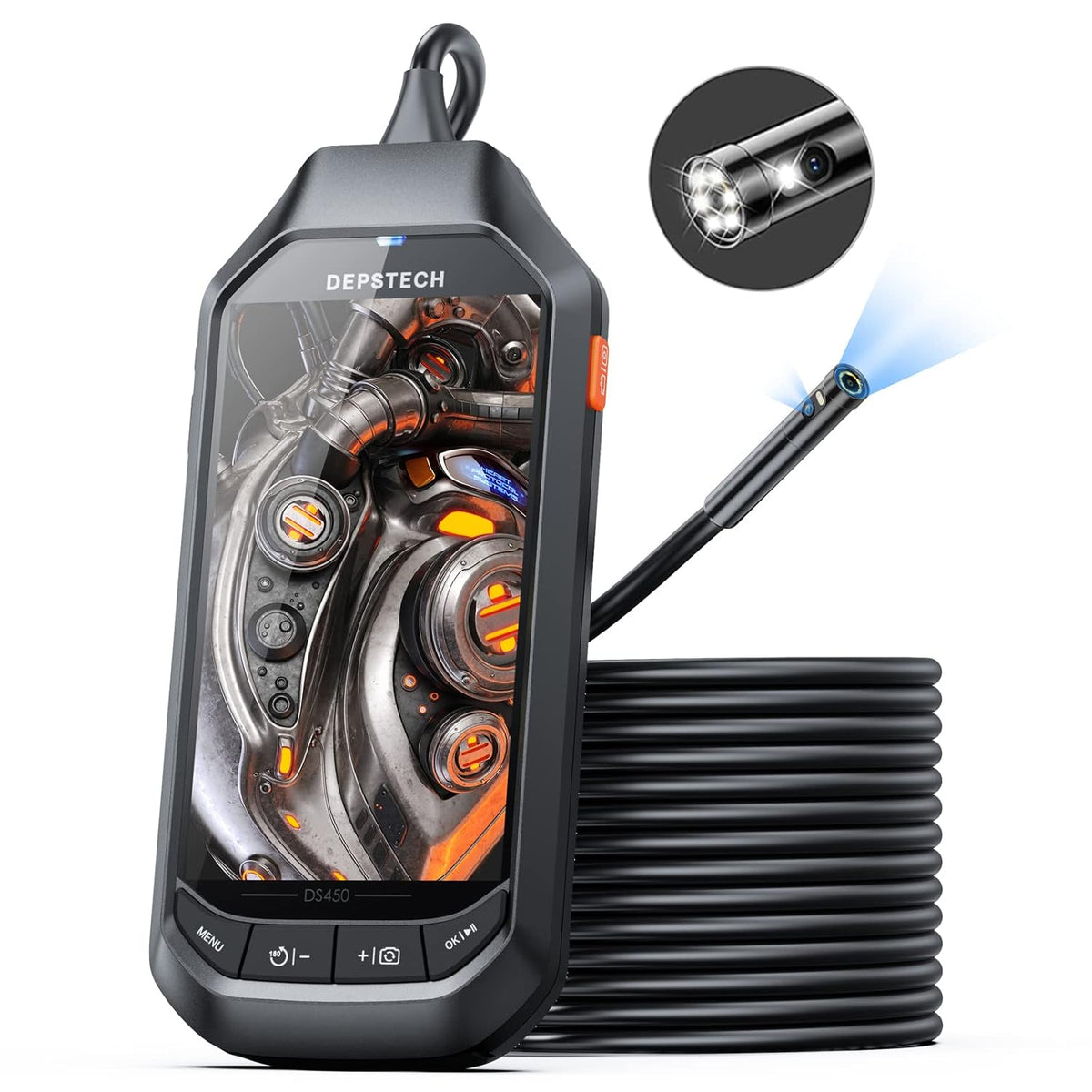 1080P HD Dual Lens Borescope with 16.5FT Semi-Rigid Cable C23740
