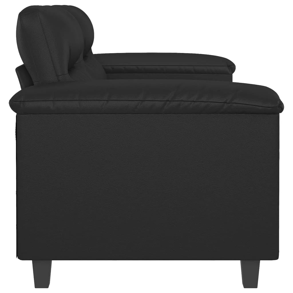 Black Faux Leather 2-Seater Sofa S5271