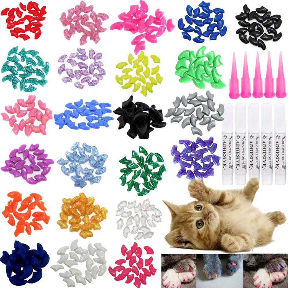 Cat Nail Caps with Glue and Applicators C54243