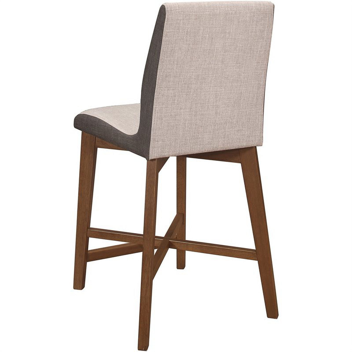 Upholstered Counter Height Stool in Gray-Walnut P5307