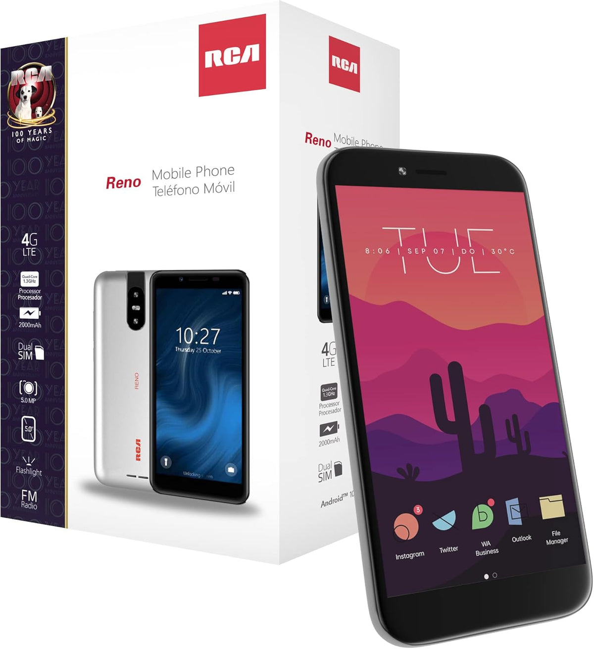 Black 4G LTE 16GB Android 10 Smartphone Pack of 2 J450