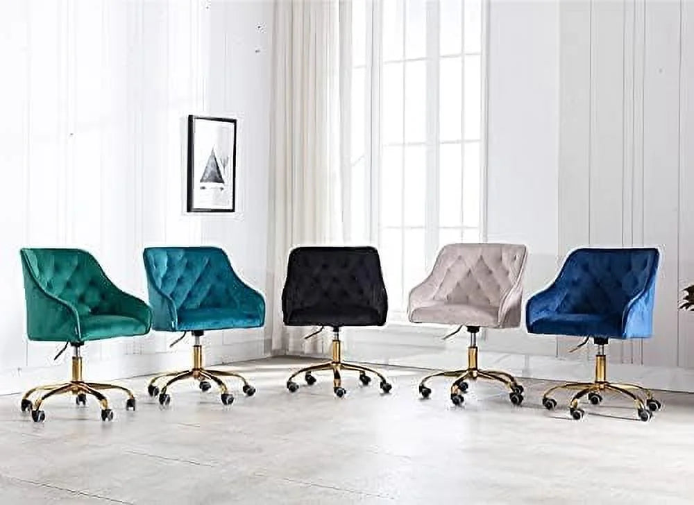 Velvet Swivel Task Chair with Adjustable Height H6166