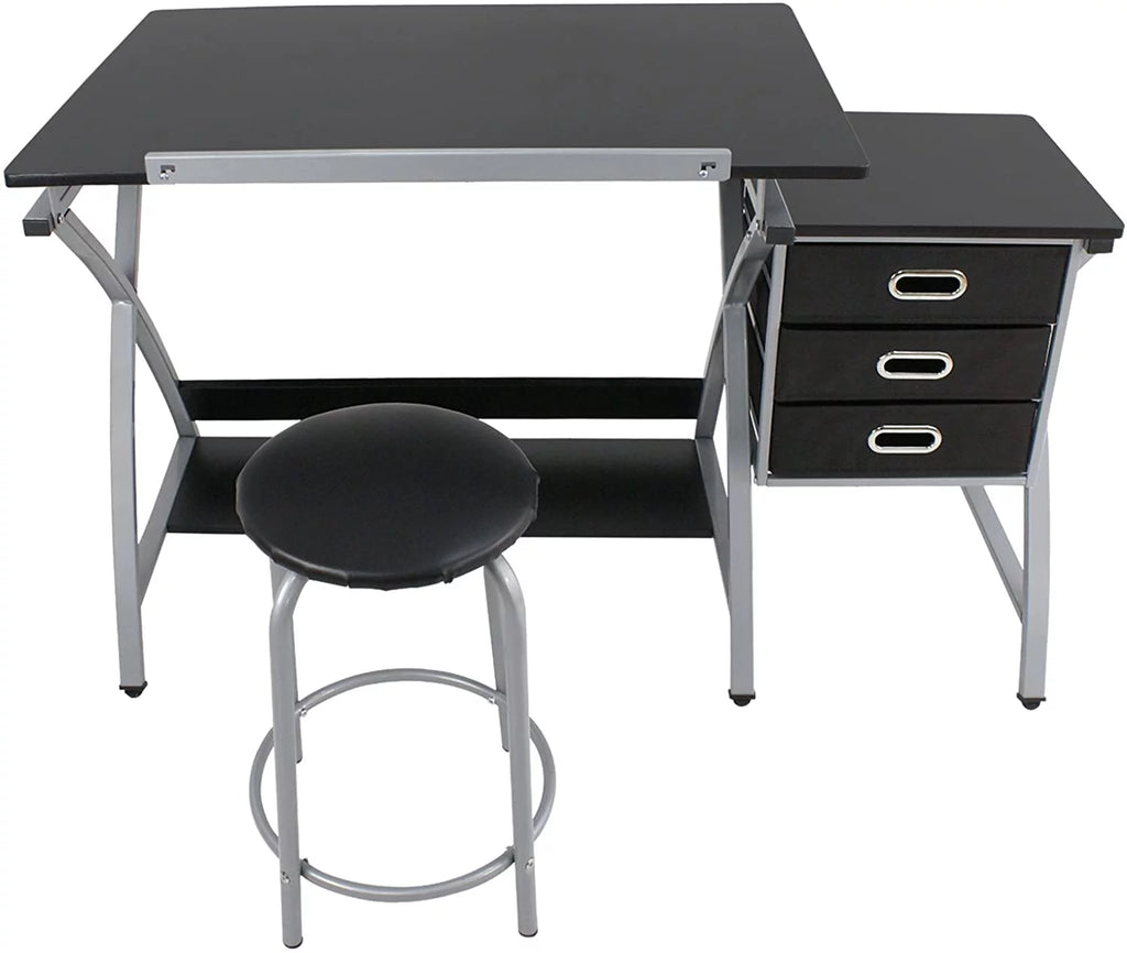 Height Adjustable Art Desk with 3 Storage Drawers D9826