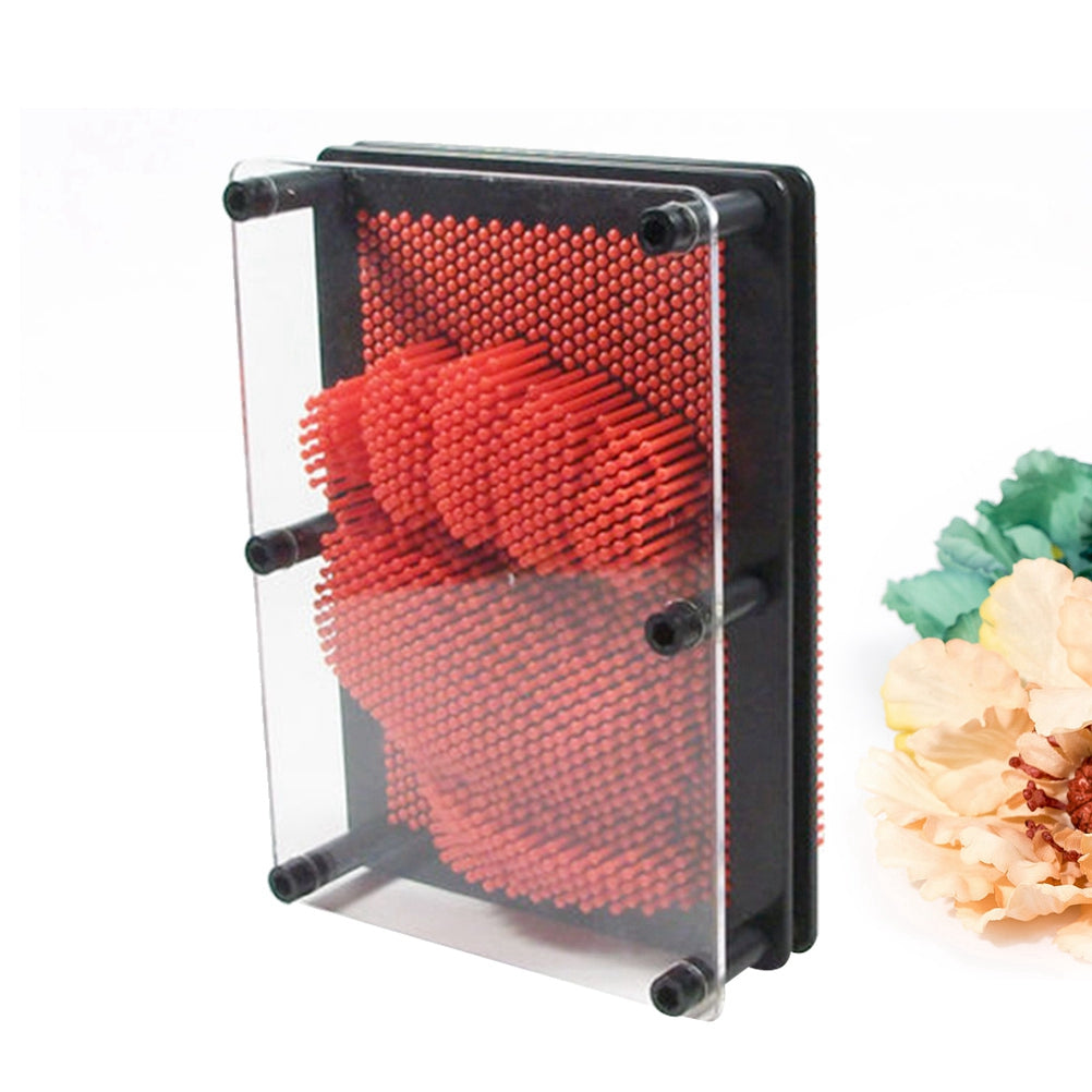 Red Color Pin Art Board Metal Silver Toy for Sculpture V819