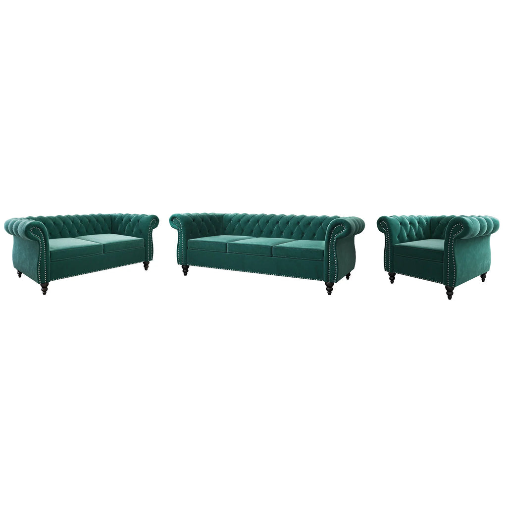 Green 3 Piece Sofa Set A466