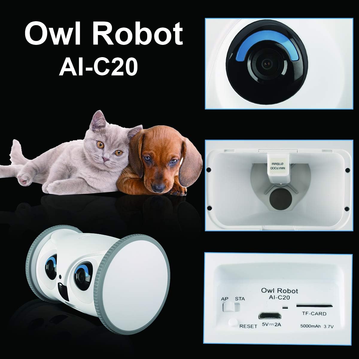 Pet Camera Treat Dispenser Interactive Toy with Remote Phone App Control 1080P FHD Z8998
